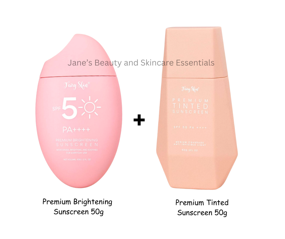Fairy Skin Premium Brightening Sunscreen + Tinted Sunscreen