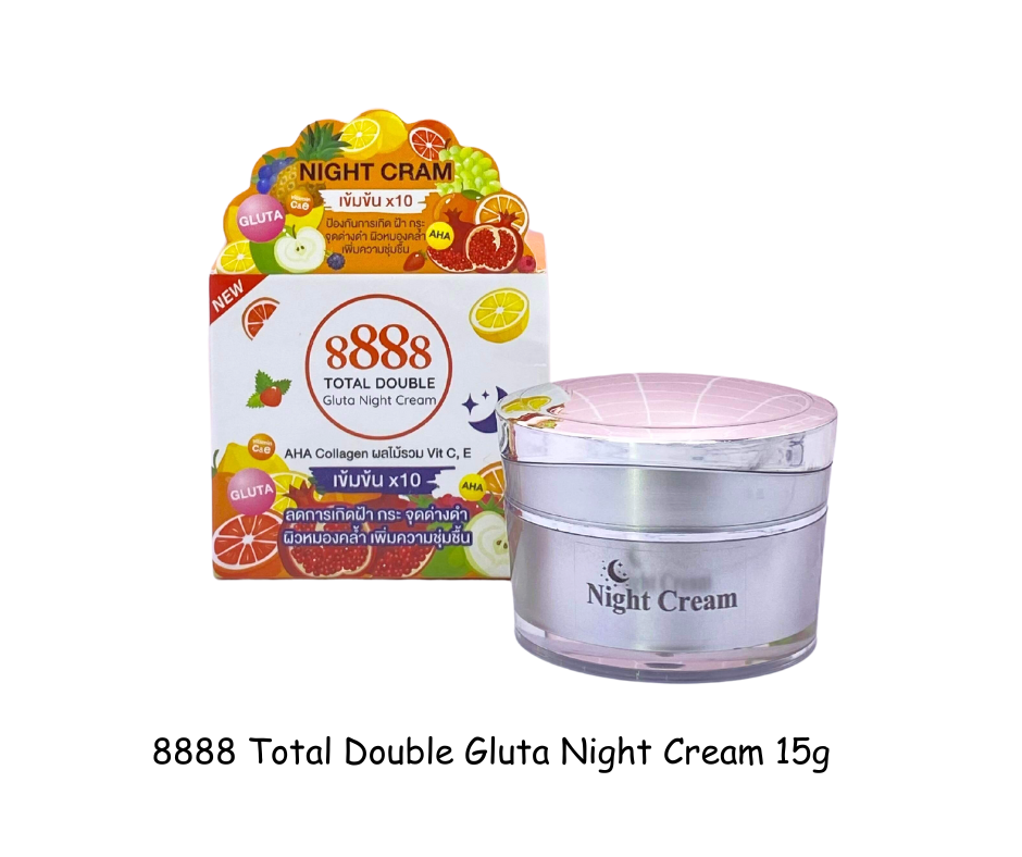 8888 Total Double Gluta Night Cream 15g Authentic Thailand